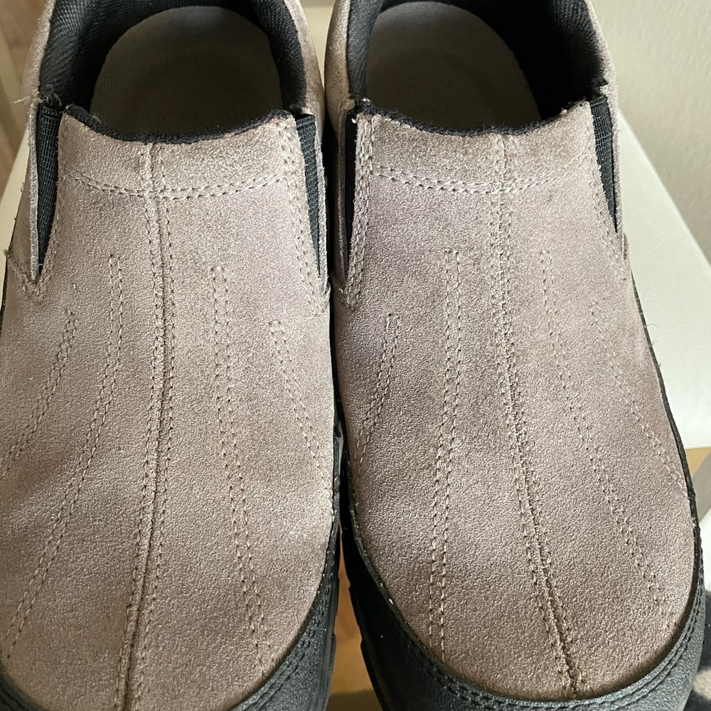 Lands End Grey & black Casual Slip-Ons.